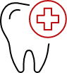 Animated tooth and emergency cross