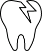 Animated tooth with crack